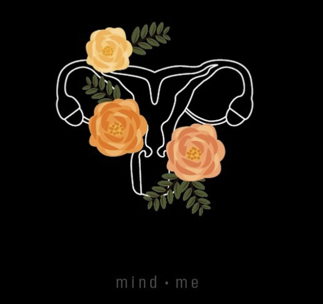 Herzförmige Gebärmutter - Weltfrauentag - mind me der Podcast Herzförmige Gerbärmutter mit Blumen zum Weltfrauentag